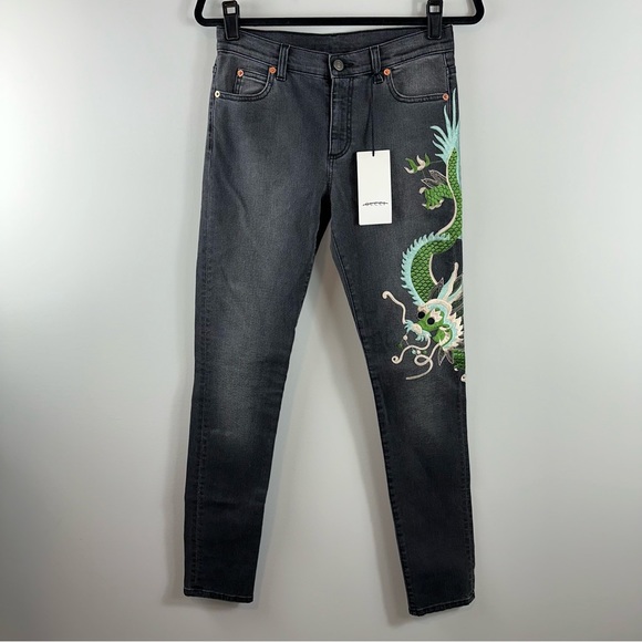Gucci Denim - Gucci Dragon Embroidered Skinny Jeans Size 26